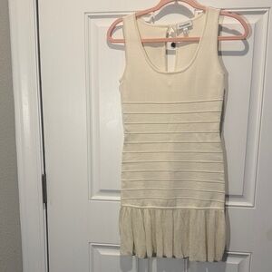Bebe Ivory Ribbed Mini Dress